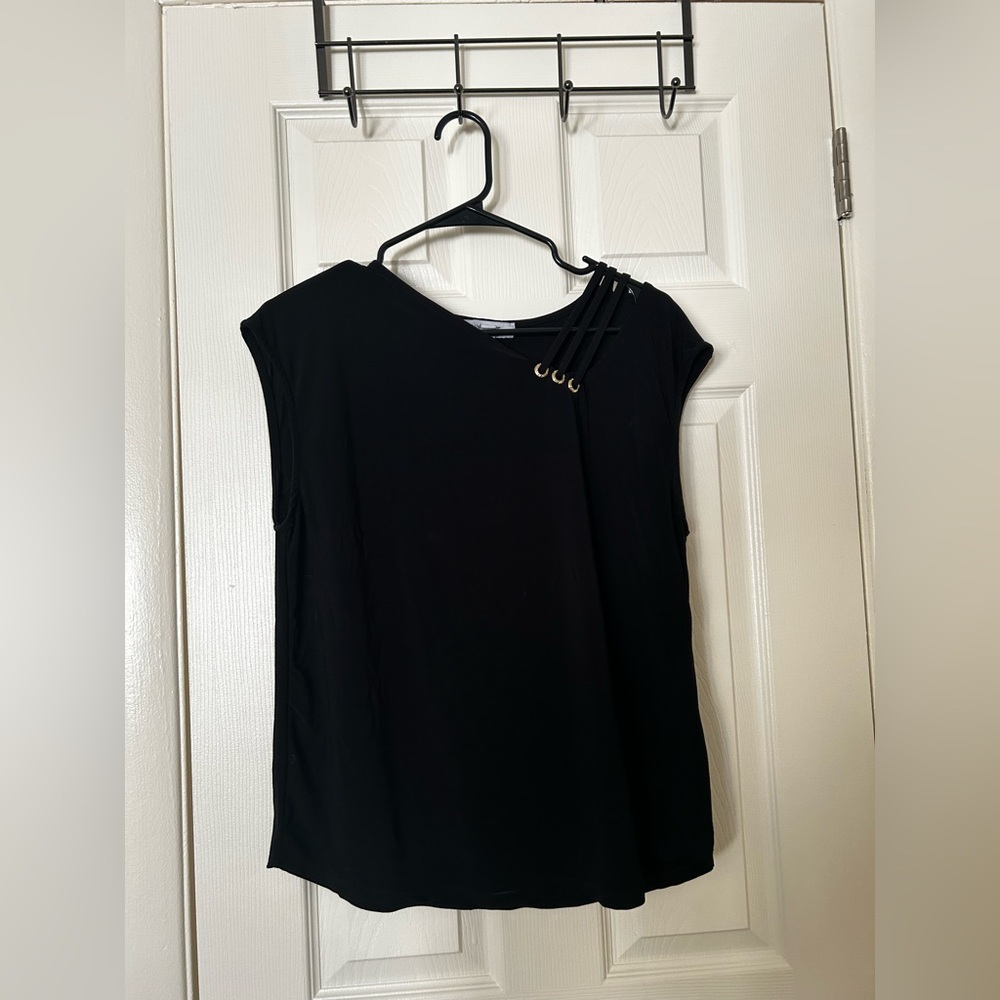 Nine West Black Women's Blouse with Grommet Detail